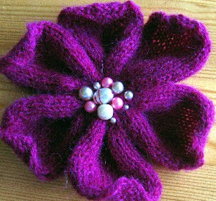 Purple Knitted Flower