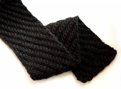 ABC Knitting Patterns - Diagonal Rib Scarf.