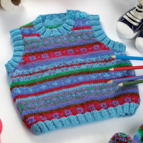Fair Isle Tank Top and Hat - Free Knitting Pattern for Baby and ...