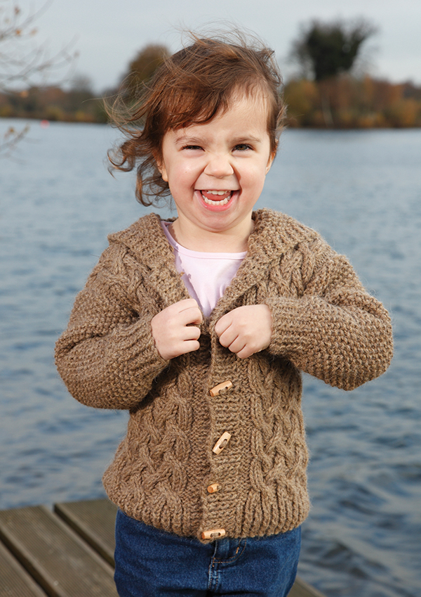 Zest Child's Cabled Cardigan Free Knitting Pattern ⋆