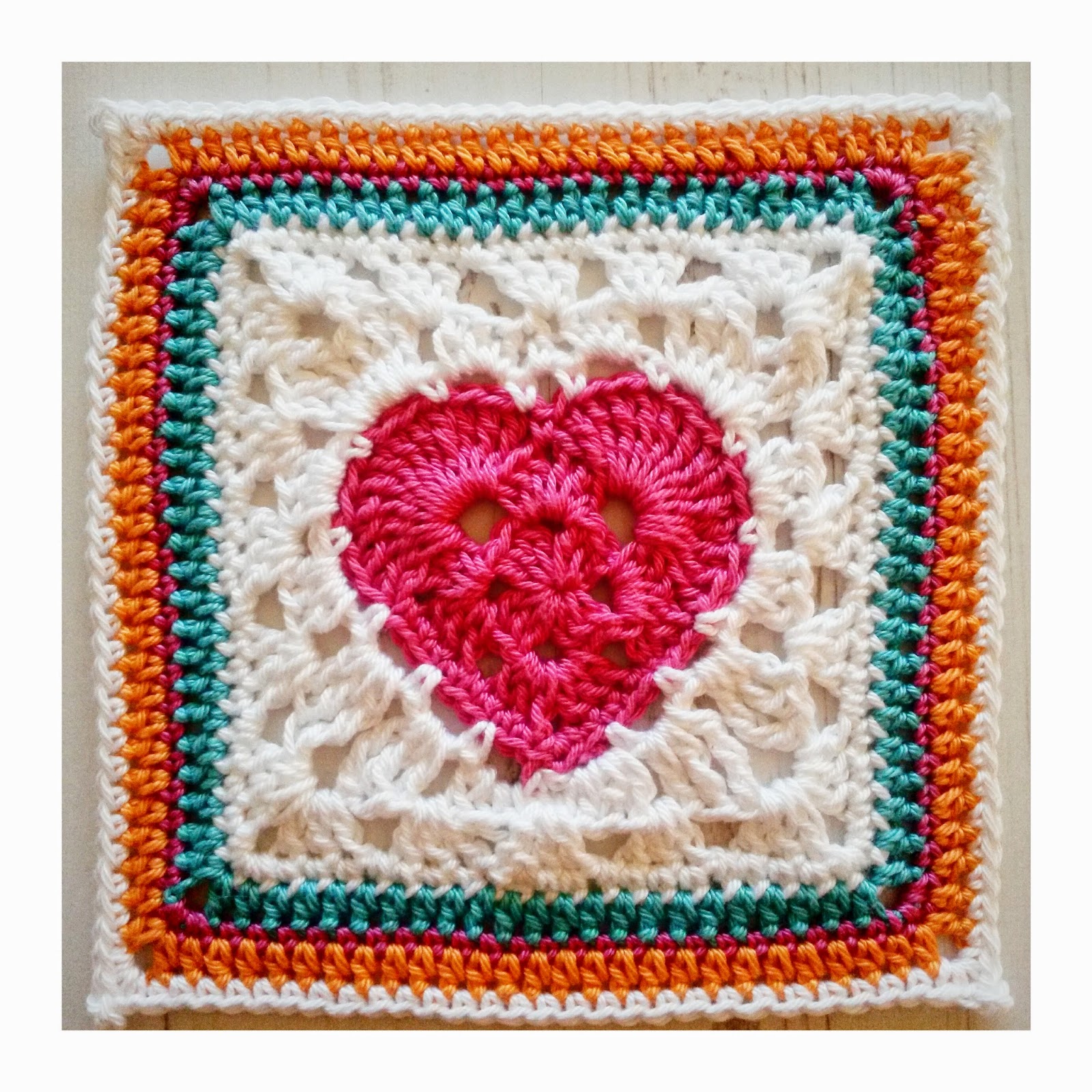 Granny Heart Square Crochet Square Pattern