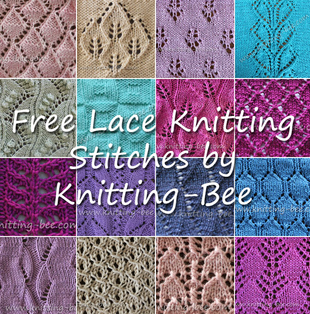 Free Lace Knitting Stitches http://www.knitting-bee.com/