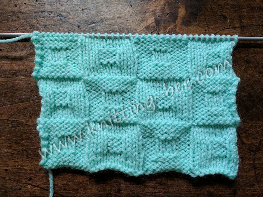 Square in a Square Checkerboard Knitting Stitch