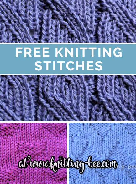 Free Knitting Stitches at www.knitting-bee.com
