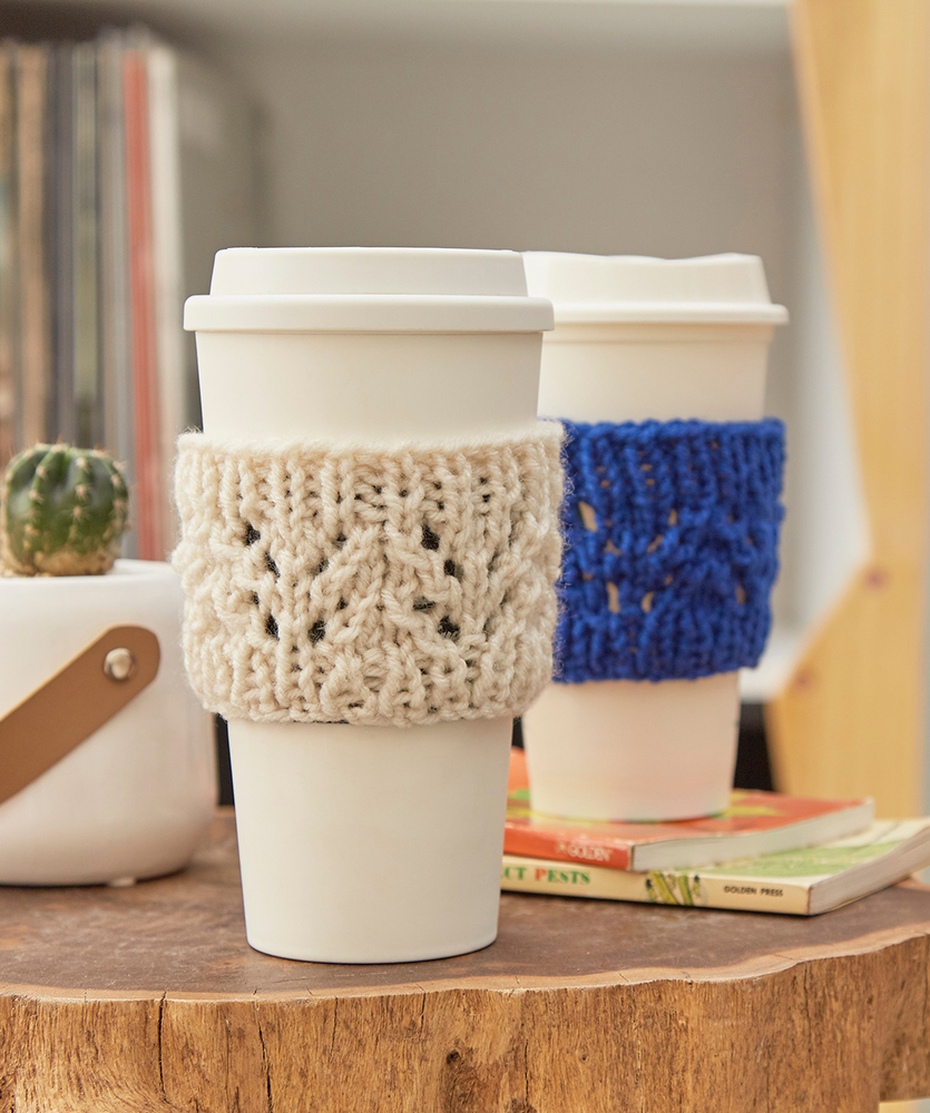 Free coffee cozy Patterns ⋆ Knitting Bee (4 free knitting ...