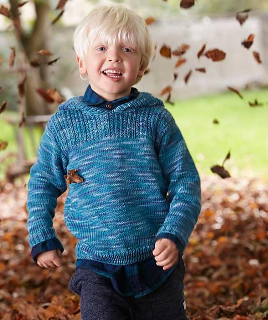Patrón de tejido de suéter para niños gratis de Kinderpullover
