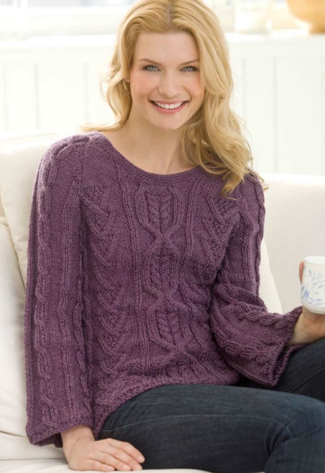 New Aran Sweater Free Knitting Pattern