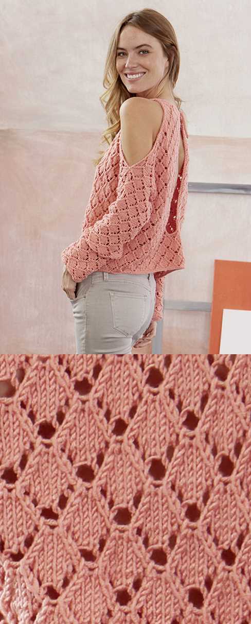 Free Knitting Pattern for a Shoulderless Lace Top