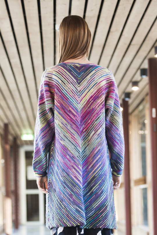Free Knitting Pattern for a Women's Cardigan with Slanted
