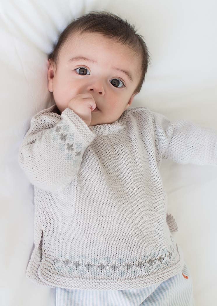 Free Baby Knitting Pattern for a Unisex Boatneck Sweater