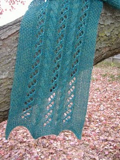 Lace and Cables Scarf with Beads