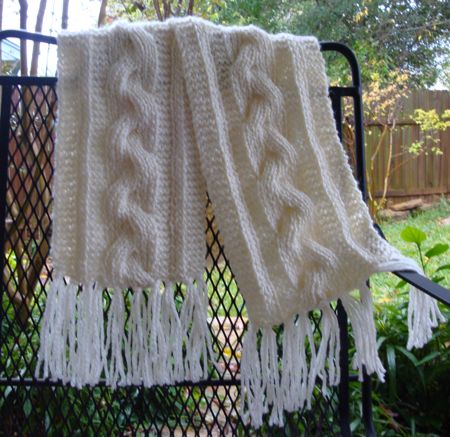 Three-Cable Scarf - ABC Knitting Patterns - Free Knitting and