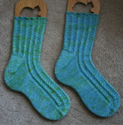 Cabletini Toe-up Socks