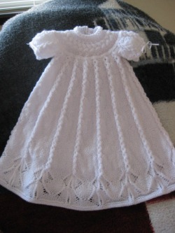 Cabled Yoke Christening Gown