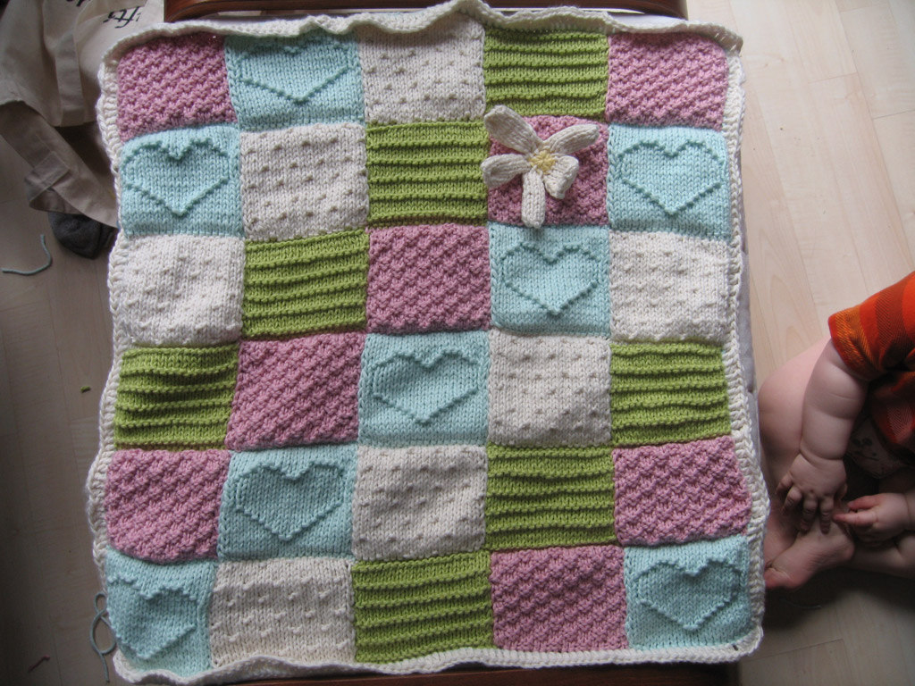 Free Knitting Patterns: Patchwork Squares Baby Blanket