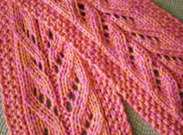 A Free Easy Knit Scarf Pattern for those Red Hat Society Ladies