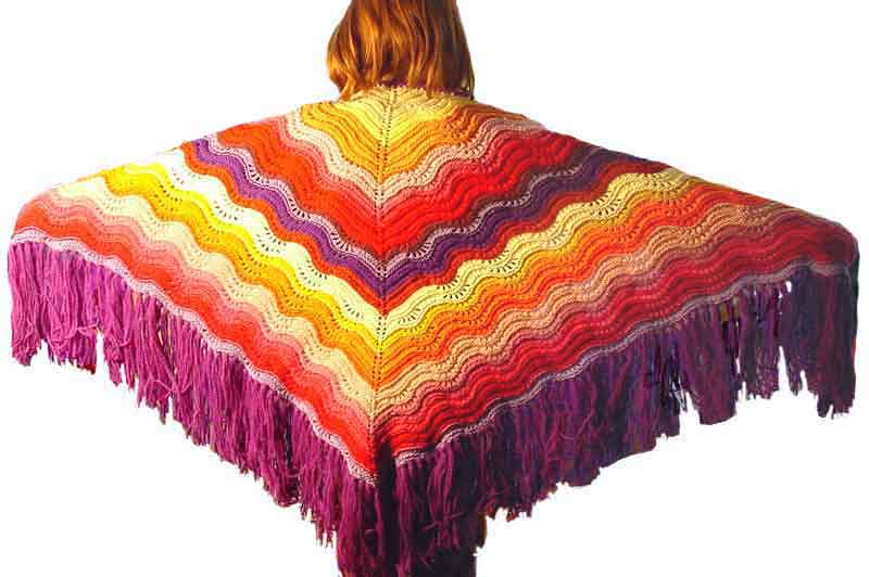 Feather and Fan Comfort Shawl