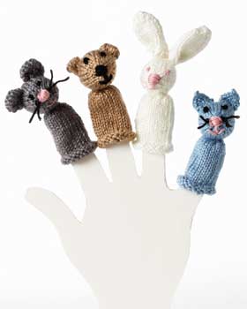 Bear, Bunny, Kitty and Mouse Finger Puppet