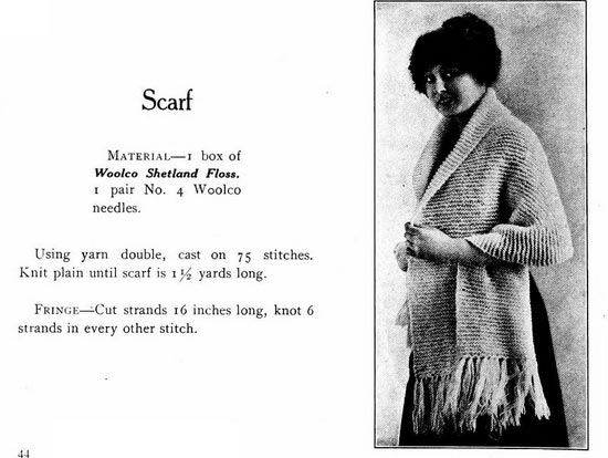 Garter Scarf Vintage Knit c.1916
