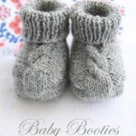 cabled baby booties