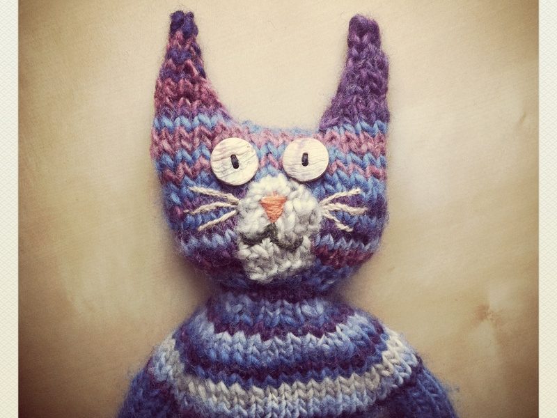 Tummy Kitty Knitted Cat