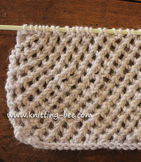 diagonal eyelet mesh stitch knitting