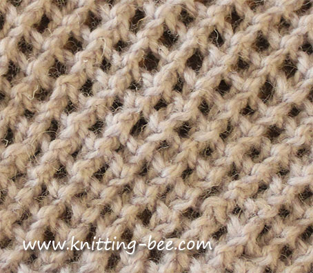 diagonal eyelet mesh stitch knitting