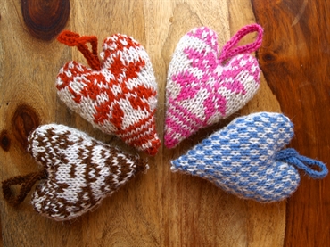 knitted colorwork heart