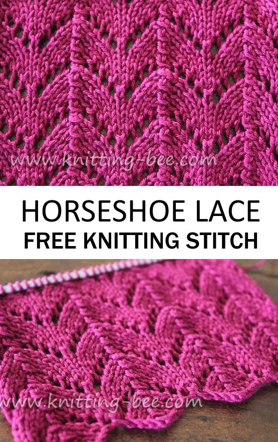 Free Knitting Stitch for a Horsehoe Lace. Shetland lace knitting #knitting #freeknittingpattern #knittingstitch #freepattern