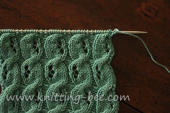 Free Eyelet Cable Knitting Stitch