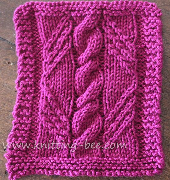 Cable in a Diamond Knitting Pattern Panel