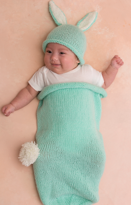 Cottontail Bunny Cocoon and Hat Knitting Pattern