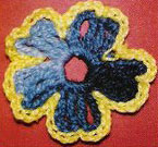 Simple Two Color Crochet Flower