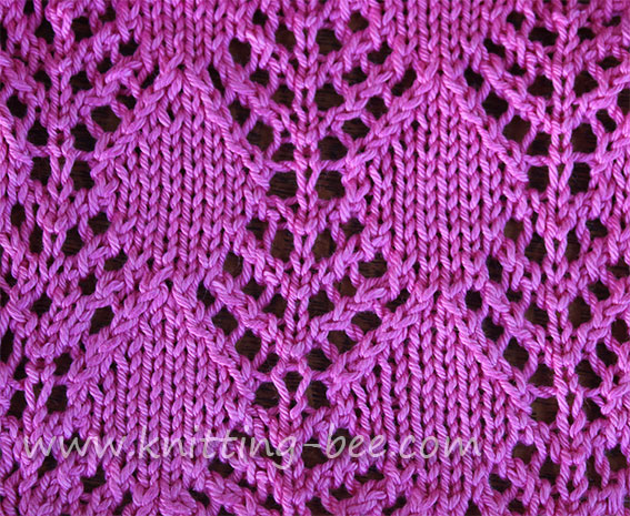 Diamond Trees Lace Knitting Stitch Pattern