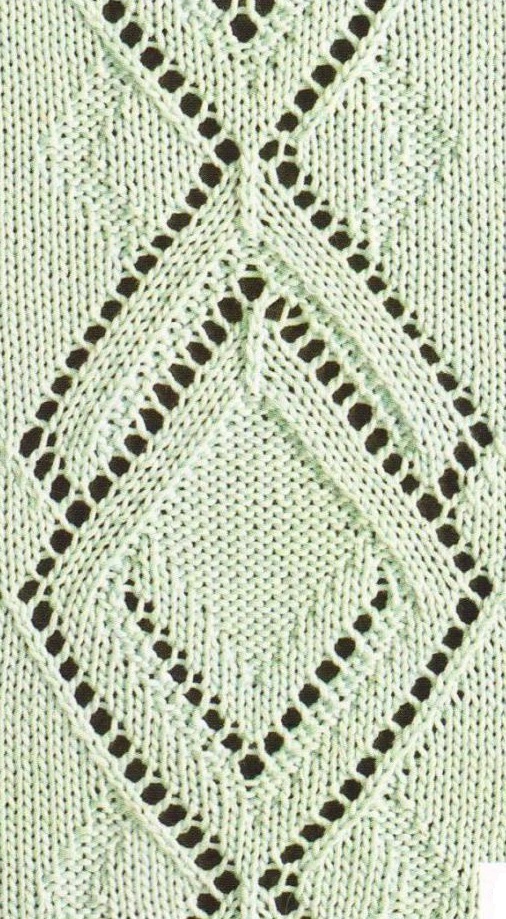 Diamond triangle knitting lace panel