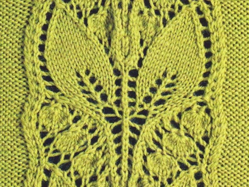 Leafy Knitted Lace Panel