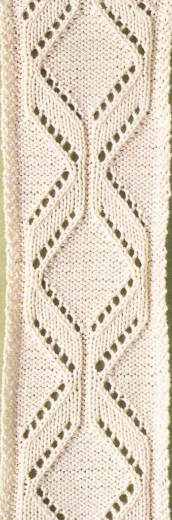 Narrow Diamond lace panel knitting