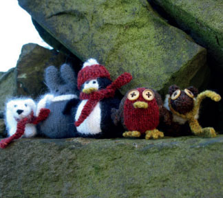 Winter Animal Family Knitted Toys