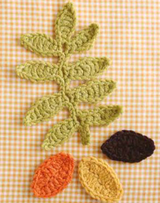 Crochet Leaves and Diagram