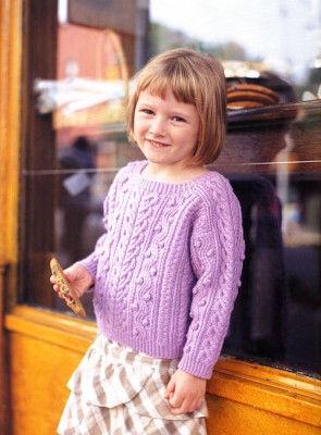 Child's Cabled Pullover - Knitting Bee