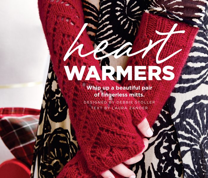 Heart Patterned Fingerless Mitts
