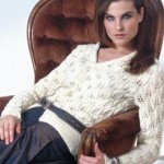 Ladies’ Cardigan with Leaf Lace Pattern