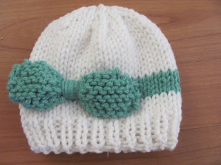 baby knitted hat with bow