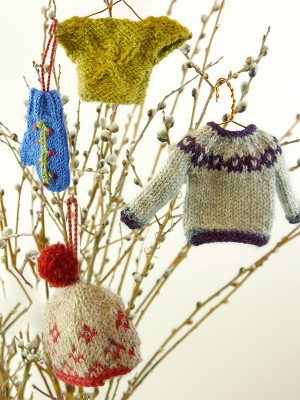 Four Miniature Sweater Ornaments