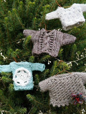Four miniature sweater ornaments 1