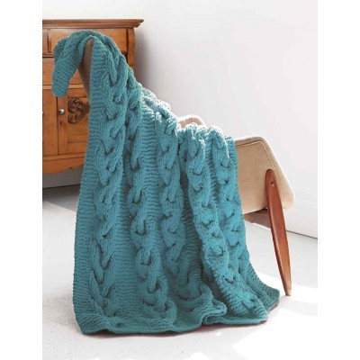 freen knitting pattern for a chunky cable afghan blanket