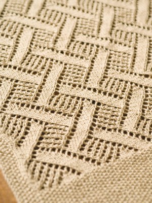 Diamond lace knitting stitch