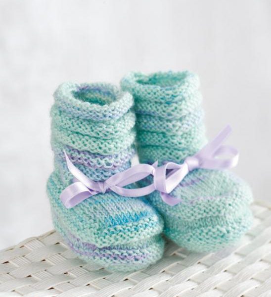 My first Regia – Free Baby Booties Knitting Pattern
