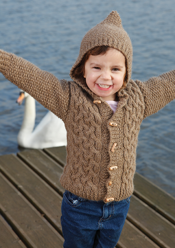 Zest Child's Cabled Cardigan Free Knitting Pattern