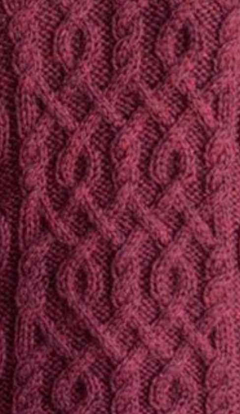 Cable knitting stitch detail.